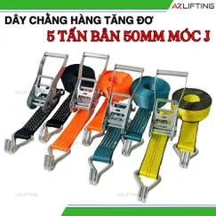 Dây chằng hàng tăng đơ bản 50mm 5 Tấn Móc J chuẩn Châu Âu