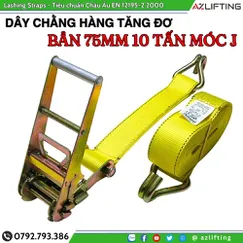 Dây chằng hàng tăng đơ bản 75mm (7.5cm) 10 Tấn Móc J