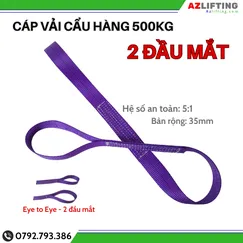  Cáp vải cẩu hàng bản dẹt 500kg 2 đầu mắt