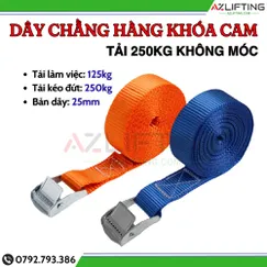 Dây chằng hàng khóa cam bản 25mm tải 250kg không móc