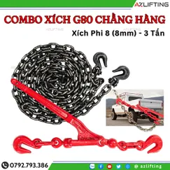 BỘ XÍCH G80 CHẲNG HÀNG PHI 8 + BÁI XÍCH GẬP – 3 TẤN (FULL PHỤ KIỆN)