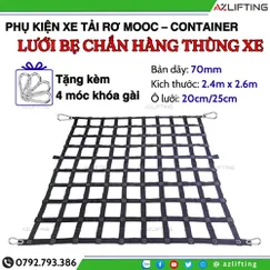 Lưới Chằng Hàng Thùng Container Xe Tải | 2.4mx2.6m Bản 70mm