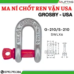  Ma ní chữ U chốt vặn ren GROSBY USA - Ma ní GROSBY Mỹ