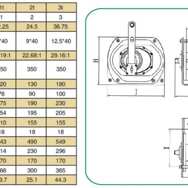 TỜI CÁP QUAY TAY PSK 0.5 TẤN 500KG