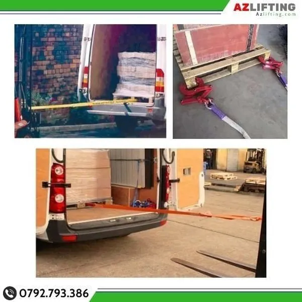 Bộ cáp kéo hàng pallet trong thùng xe tải xe container