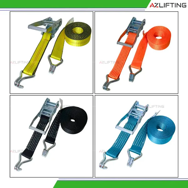 Dây chằng hàng tăng đơ bản 50mm 5 Tấn Móc J chuẩn Châu Âu