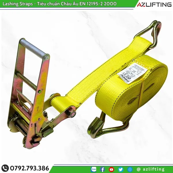 Dây chằng hàng tăng đơ bản 75mm (7.5cm) 10 Tấn Móc J
