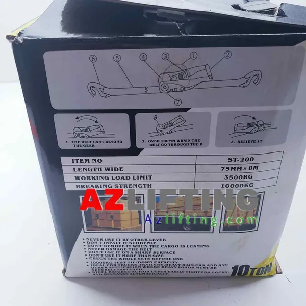 Dây chằng hàng tăng đơ bản 75mmx10 mét móc J 10.000kg