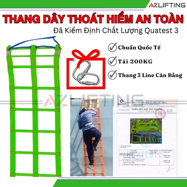 Thang Dây Cứu Hộ 3 Line Cao Cấp – Thang Thoát Hiểm Chung Cư An Toàn