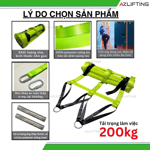 Thang Dây Cứu Hộ 3 Line Cao Cấp – Thang Thoát Hiểm Chung Cư An Toàn
