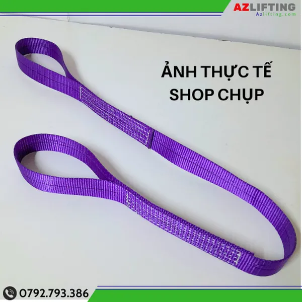  Cáp vải cẩu hàng bản dẹt 500kg 2 đầu mắt