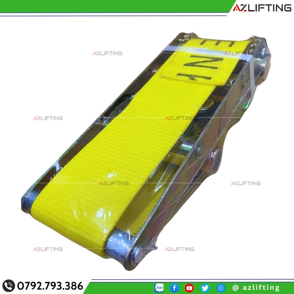 Dây Chằng Hàng Tăng Đơ Bản 75mm 8 Tấn Không Móc Hàn Quốc