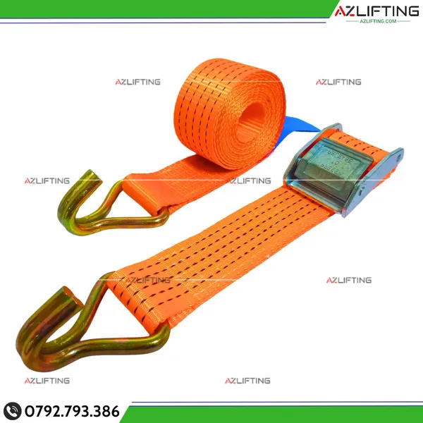 Dây chằng hàng khóa cam 1500kg bản 50mm móc J 