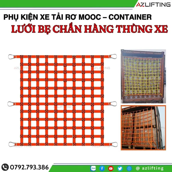Lưới Bẹ Chắn Hàng Thùng Xe Container, Xe Tải