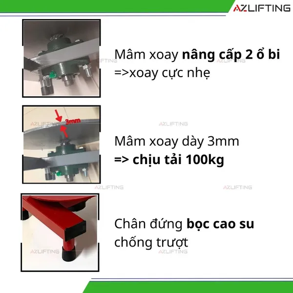 Dụng cụ quấn màng PE đế xoay 1 trụ -  dụng cụ quấn màng PE đế xoay 360 độ