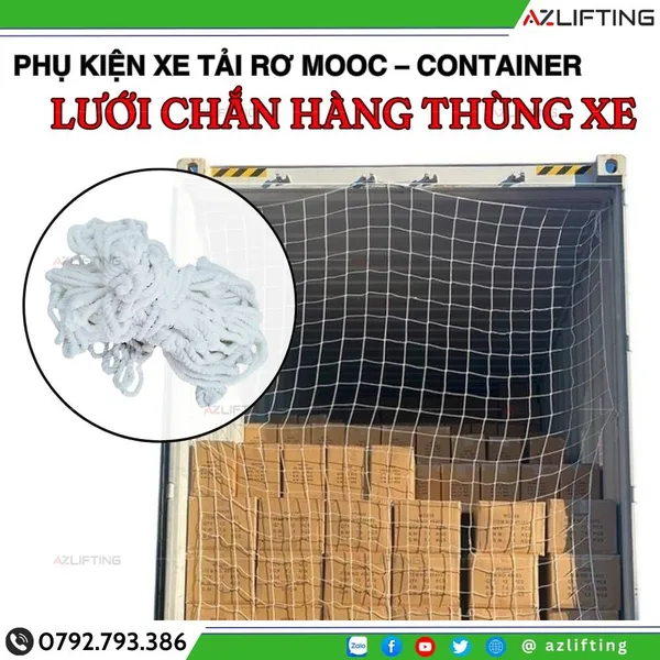 Lưới Dù Chắn Hàng Thùng Xe Tải – Container | Cố Định Hàng An Toàn