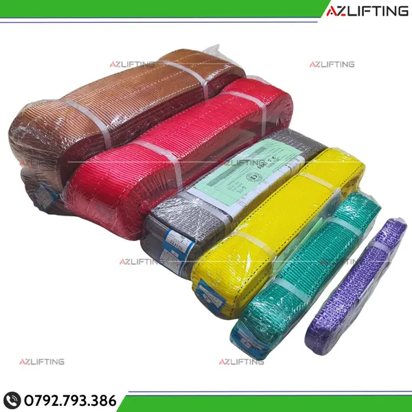 Dây cáp vải cẩu hàng bản dẹt Myung Sung Hàn Quốc 1-80 Tấn - CO/CQ