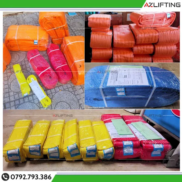Dây cáp vải cẩu hàng bản dẹt Myung Sung Hàn Quốc 1-80 Tấn - CO/CQ