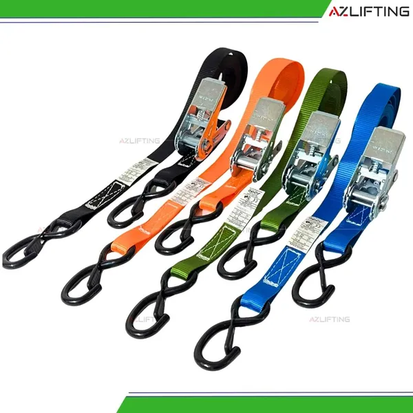 Dây Chằng Hàng Tăng Đơ Bản 25mm Tải 1000kg Móc S Chốt Gài