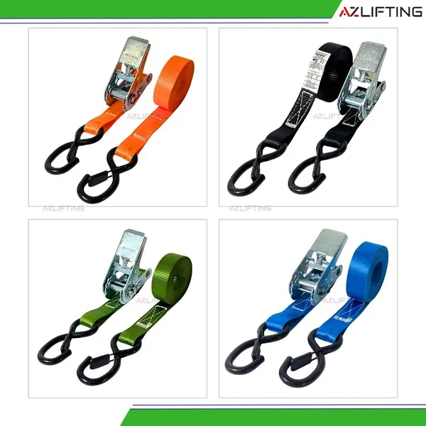 Dây Chằng Hàng Tăng Đơ Bản 25mm Tải 1000kg Móc S Chốt Gài