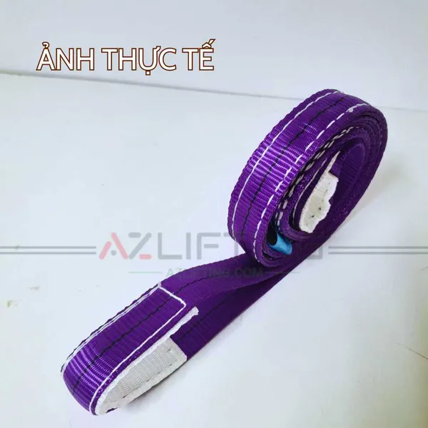 Cáp vải cẩu hàng bản dẹt 1 tấn 2 đầu mắt 5:1 - Webbing Sling