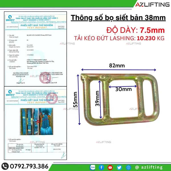 Bọ Thép Khóa Dây Đai – Bọ Sắt Khóa Căng Dây Đai Vải Bản 38mm/ 50mm