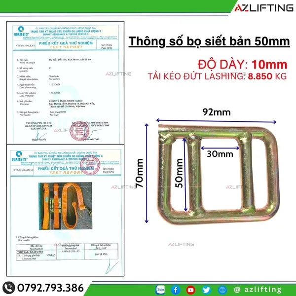 Bọ Thép Khóa Dây Đai – Bọ Sắt Khóa Căng Dây Đai Vải Bản 38mm/ 50mm