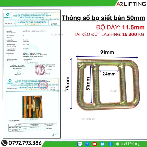 Bọ Thép Khóa Dây Đai – Bọ Sắt Khóa Căng Dây Đai Vải Bản 38mm/ 50mm