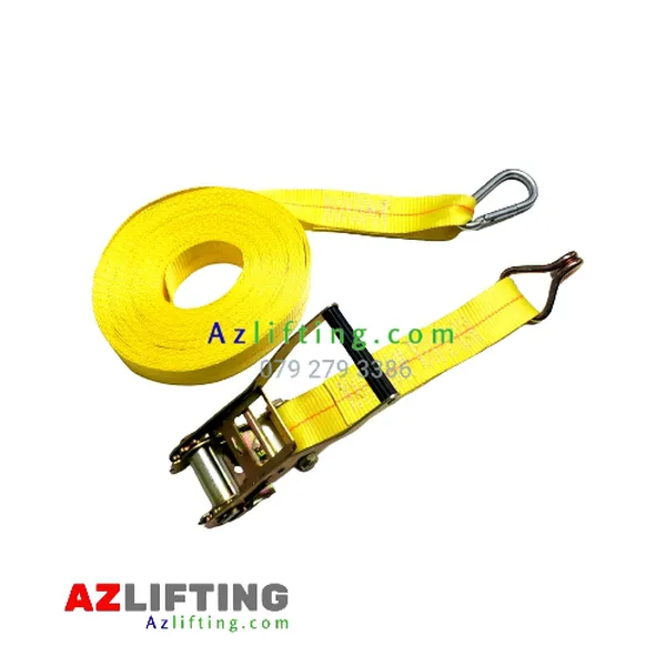 Dây chằng hàng bản 50mm (5cm) 3 tấn móc J và móc an toàn