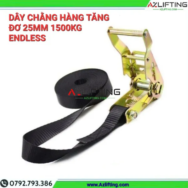 Dây chằng hàng tăng đơ bản 25mm (2.5cm) 1500kg không móc