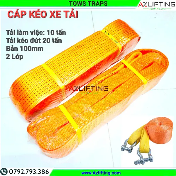 Cáp kéo cứu hộ ô tô xe tải - hàng trưng bày mới 99%