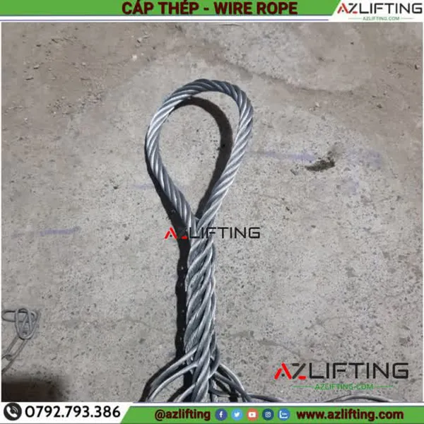 Cáp thép chầu - tết 2 đầu mắt