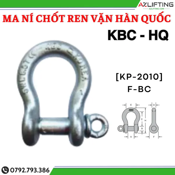  Ma ní chốt ren vặn Omega KBC Hàn Quốc - Ma ní KBC Hàn Quốc