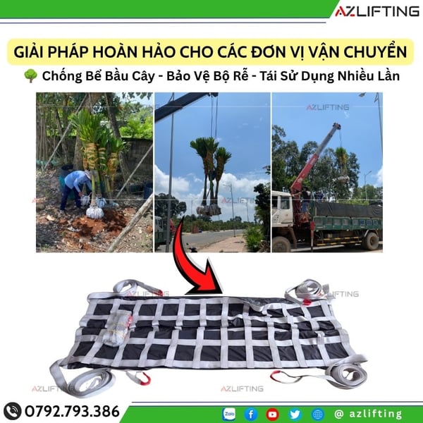 Lưới Cẩu Cây – Lưới Nâng Bầu Cây Xanh Cây Công Trình