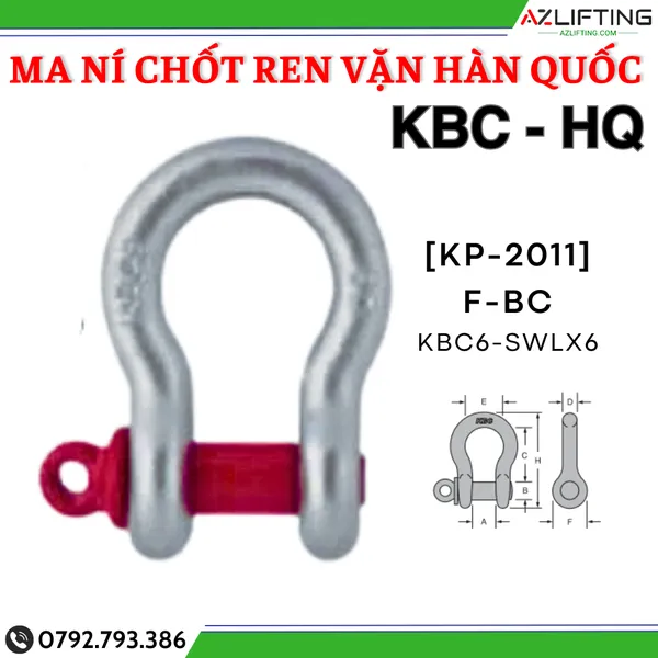  Ma ní chốt ren vặn Omega KBC Hàn Quốc - Ma ní KBC Hàn Quốc