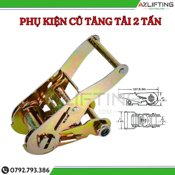 Phụ kiện đầu cảo tăng đơ chằng hàng 1 tấn, 2 tấn, 3 tấn