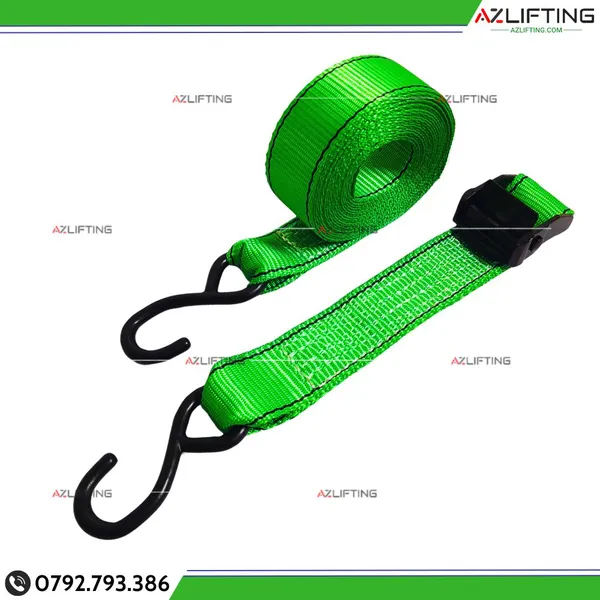 Dây chằng hàng khóa cam 700kg bản 35mm móc S