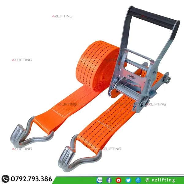 Dây Chằng Hàng Tăng Đơ Bản 50mm 3 Tấn Móc J