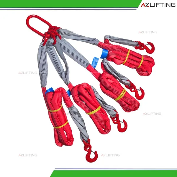 Bộ sling cáp vải cẩu hàng bản tròn 1 chân, 2 chân, 3 chân, 4 chân