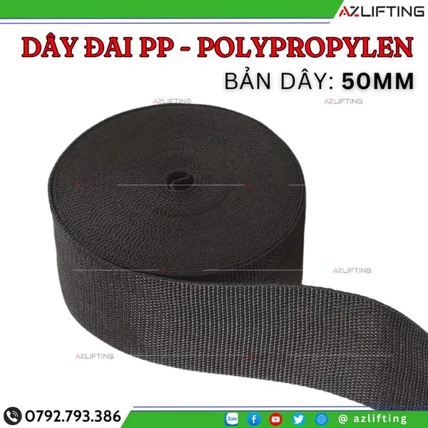 Dây đai dệt PP bản 50mm - Dây đai polypropylen