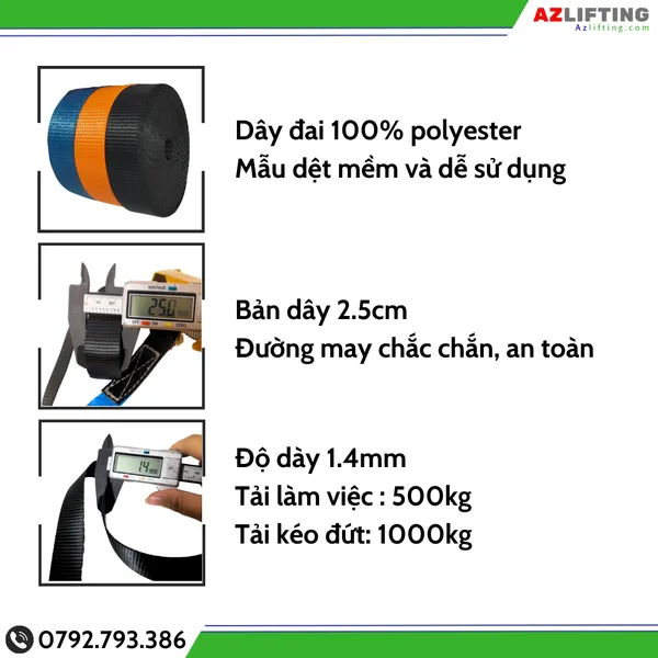 Dây chằng hàng tăng đơ bản 25mm 1 tấn 