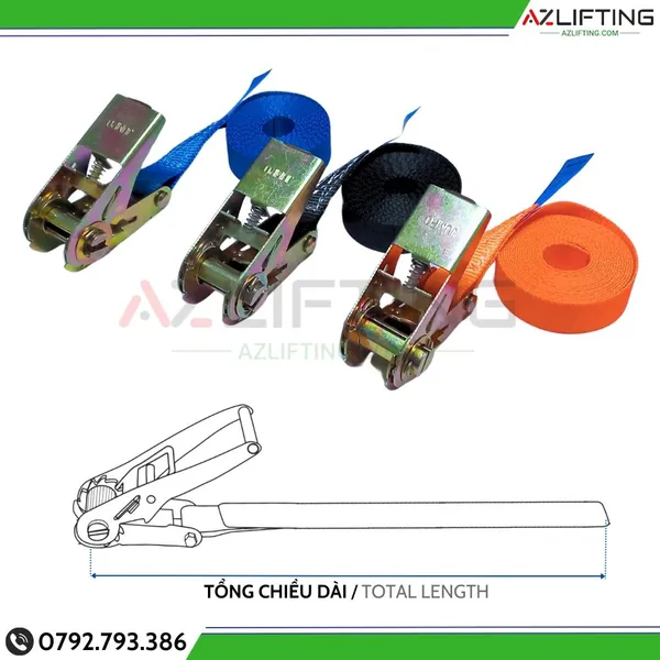 Dây chằng hàng tăng đơ bản 25mm 1 tấn 