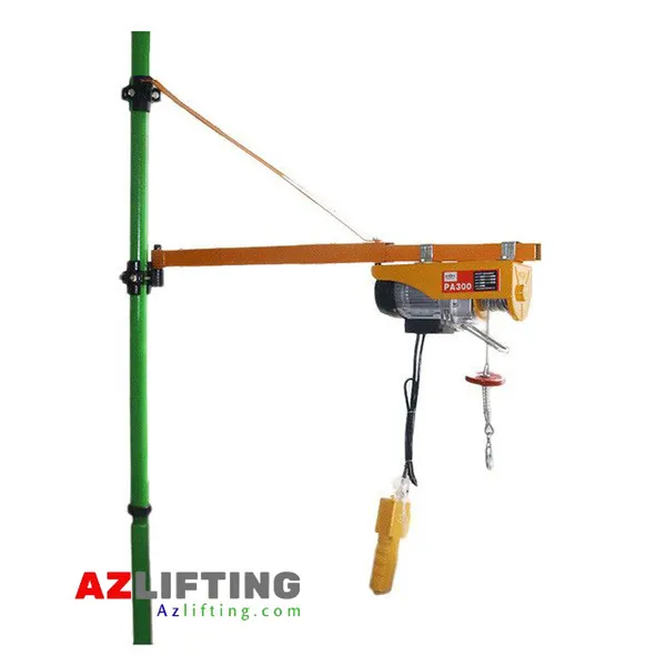 Khung cẩu tời điện gia đình 300kg xoay 180 độ chống sàn