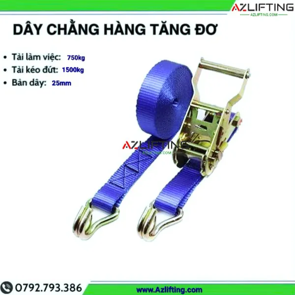 Dây chằng hàng tăng đơ bản 25mm (2.5cm) 1500kg