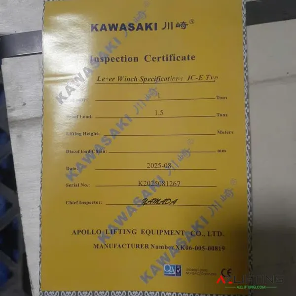 Tời quay tay - tời nâng tải nặng Kawasaki 0.5-3T