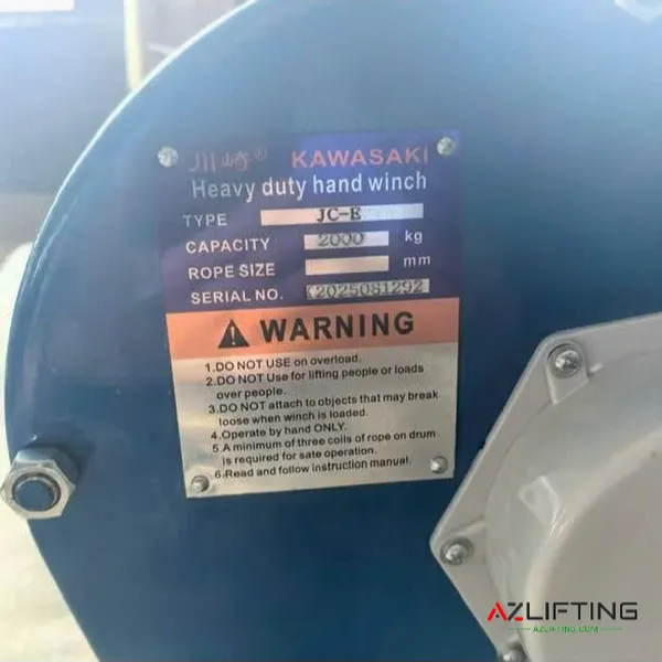 Tời quay tay - tời nâng tải nặng Kawasaki 0.5-3T