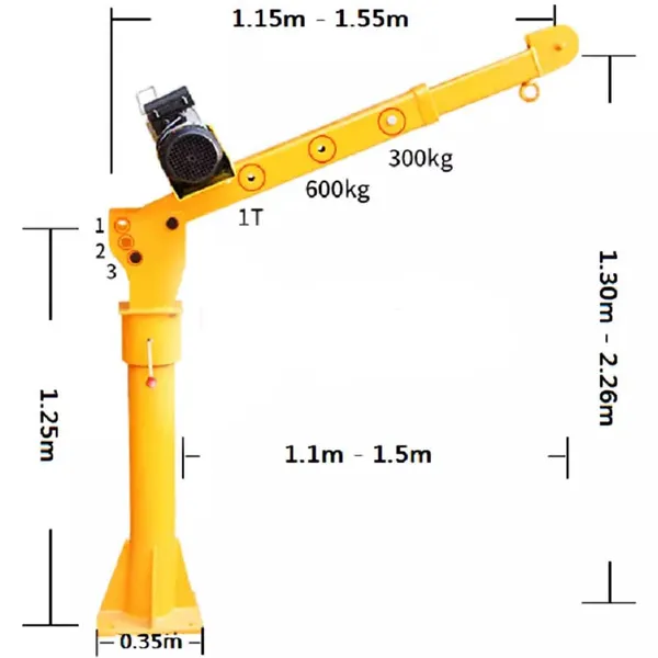 Cẩu xoay mini lắp thùng xe ô tô bán tải - xe tải 500kg
