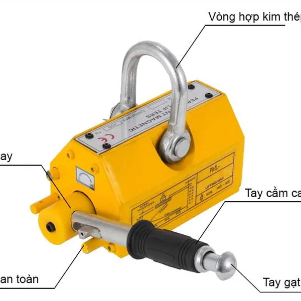 Nam châm cẩu hàng tay gạt 2 tấn
