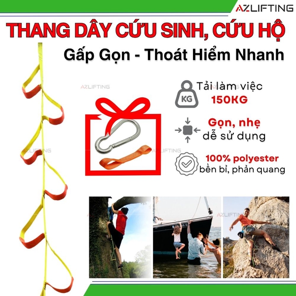 Thang Dây Thoát Hiểm 1 Line – Thang Leo Trèo Dã Ngoại Du Lịch Gấp Gọn