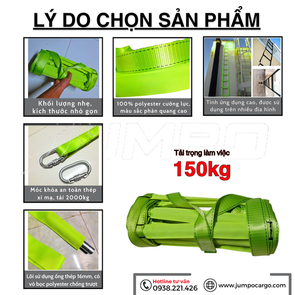 Thang Dây Thoát Hiểm Chung Cư 2 Line – Thang Leo Trèo Tiện Lợi Cho Gia Đình